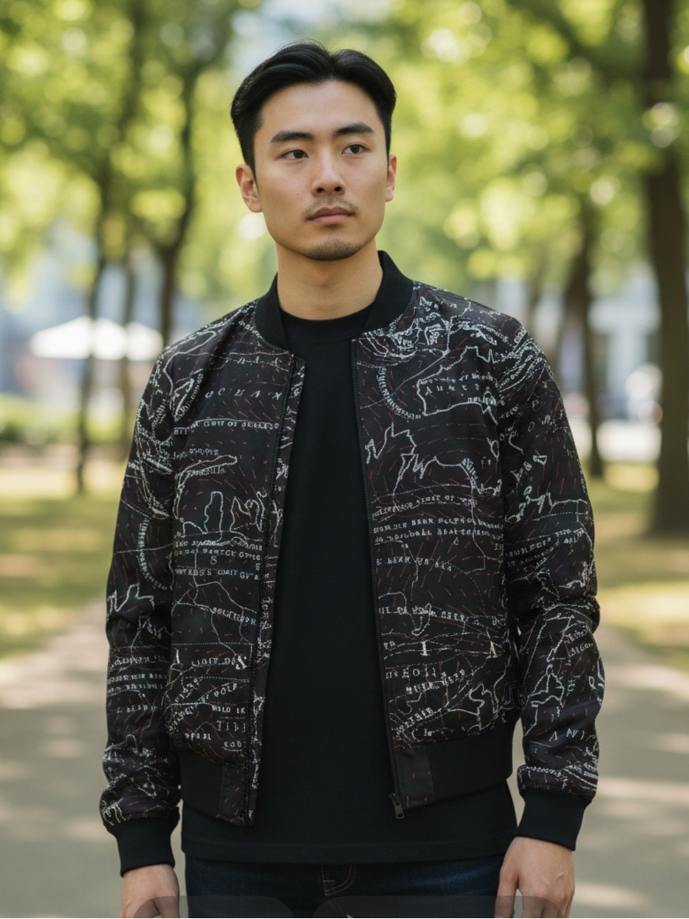 IUTER map bomber jacket